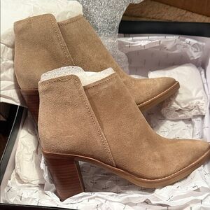 Dolce Vita Mushroom Suede Heeled Boots Size 6.5 New in Box
